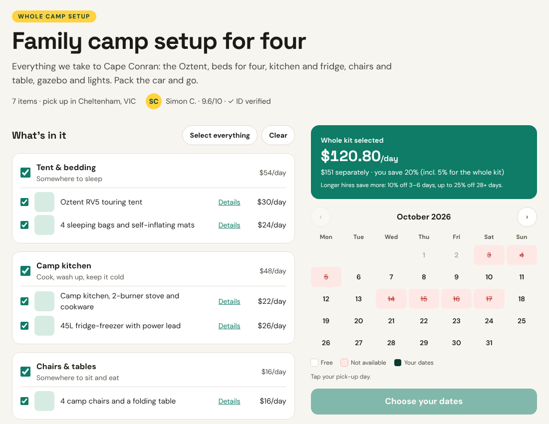 Screenshot: What renters see